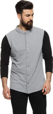 CAMPUS SUTRA Men Solid Casual Grey Shirt