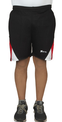 sampy Solid Men Black Sports Shorts