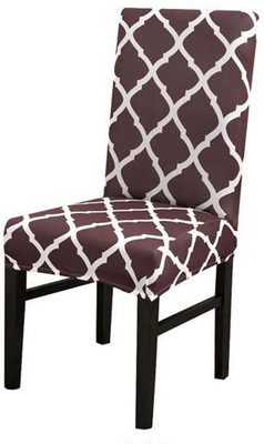 HOUSE OF QUIRK Polyester Checkered 1 Seater Chair Cover(Brown Pack of 1)