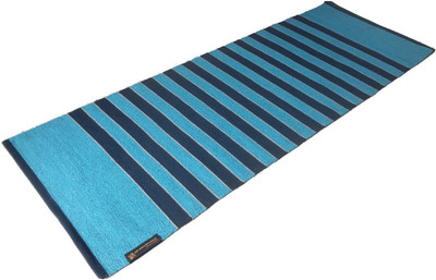 ASE YOGA INDIA Cotton Yoga Mat Natural Blue 6 mm Yoga Mat