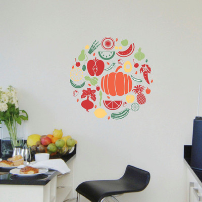VCREATE DECOR 58 cm Vegetables Removable Sticker(Pack of 1)
