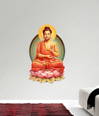 VCREATE DECOR 58 cm BUDHA Removable Sticker(Pack of 1)