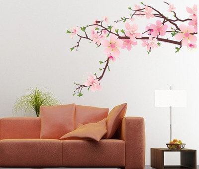 VCREATE DECOR 58 cm Cherry Blossom Removable Sticker(Pack of 1)