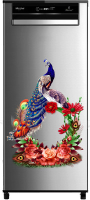 DivineDesigns 18 cm Peacock & Flowers Self Adhesive Sticker(Pack of 1)