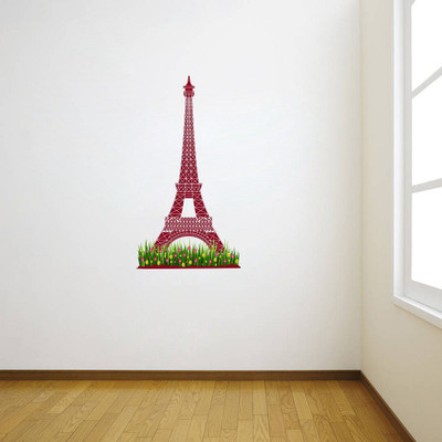 VCREATE DECOR 58 cm paris eiffel tower Removable Sticker(Pack of 1)