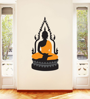 VCREATE DECOR 58 cm BUDHA Removable Sticker(Pack of 1)