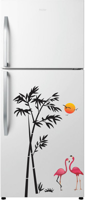 VCREATE DECOR 58 cm duck Tree Fridge Removable Sticker(Pack of 1)