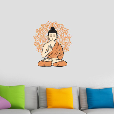 VCREATE DECOR 58 cm Budha Removable Sticker(Pack of 1)
