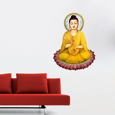 VCREATE DECOR 58 cm BUDHA Removable Sticker(Pack of 1)