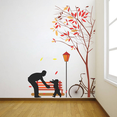 VCREATE DECOR 58 cm Tree Removable Sticker(Pack of 1)