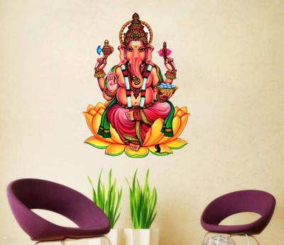 VCREATE DECOR 58 cm Lord Ganesha Removable Sticker(Pack of 1)