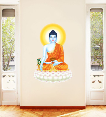 VCREATE DECOR 58 cm BUDHA Removable Sticker(Pack of 1)