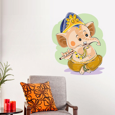 VCREATE DECOR 58 cm Lord Ganesha Removable Sticker(Pack of 1)