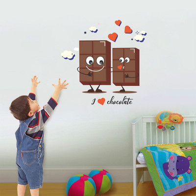 VCREATE DECOR 58 cm I Love Choclate Removable Sticker(Pack of 1)