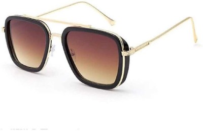 PIRASO Rectangular Sunglasses(For Men & Women, Brown)