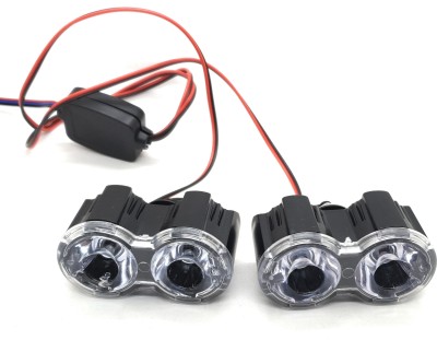 AutoPowerz BLINKING RED BLUE WARNING MINI FLASHER/STROBE LIGHT License Plate Light Motorbike LED (12 V, 4 W)(Universal For Bike, Pack of 2)