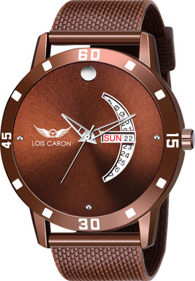 LOIS CARON LCS-8177 BROWN DIAL DAY & DATE FUNCTIONING WATCH Analog Watch - For Men