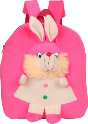 HappyChild Pink Rabbit Premium Quality Soft Children, Kids, Baby, Velvet Traveling & School Backpack NEW School Bag (Multicolor, 10 L) School Bag(Pink, 10 L)