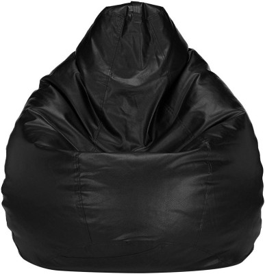 Loukut Fashion XL Tear Drop Bean Bag Cover  (Without Beans)(Black)