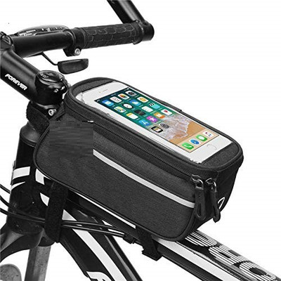 ZIGLY Frame Cycling Pannier Bike Bag & Mobile Phone Screen Touch Holder Bicycle Phone Holder