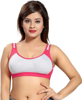Zed SPORTS BRA Women Sports Non Padded Bra(Pink, Grey)