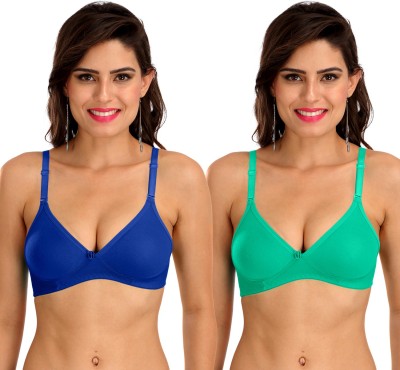 SONA BW-M1001 Women T-Shirt Non Padded Bra(Blue, Green)