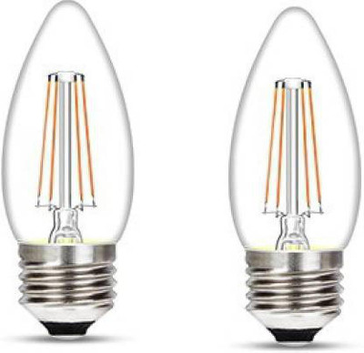 Prmoagen 4 W Basic Candle E27 LED Bulb(Yellow, Pack of 2)