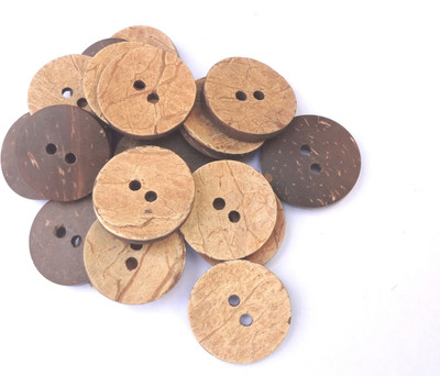 aaryason Coconut Shell 2 Holes Round Buttons for Sewing, Craft and Embroidery (50 Pieces, 2.5CM, 25 mm) Coconut Shell Buttons(Pack of 50)