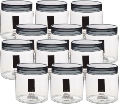 Aarushi Plastic Grocery Container  - 1 L(Pack of 12, Clear)