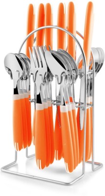 G-MTIN Empire 24 Pc Cutlery ST Steel, Plastic Cutlery Set (Pack of 24) Orange Stainless Steel Cutlery Set(Pack of 24)