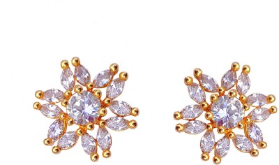 oh wow 1 gram gold american white diamond studs Cubic Zirconia, Diamond Copper Stud Earring