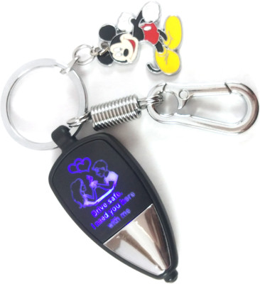 Isk Drive safe Couple design multi color lighting with mini mickey mouse keychain with Key Chain