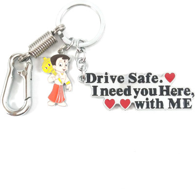 Isk silver black Drive safe massage with Bhim keychain Key Chain