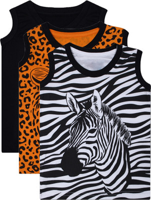 Luke and Lilly Boys Animal Print Cotton Blend Regular T Shirt(Multicolor, Pack of 3)
