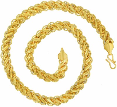 Happy Stoning Gold Plated Lotus Link Chain for Men (22 inches) Gold-plated Plated Brass Chain