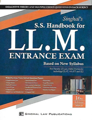 Singhal's S.S. Handbook For LL.M. Entrance Exam (Based On New Syllabus)(Paperback, Singhal Law Publications (SLP))