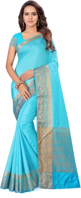 Shaily Retails Self Design Bollywood Silk Blend Saree(Light Blue)