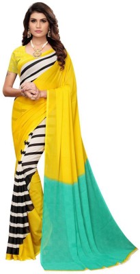 BOVTY Printed Daily Wear Georgette Saree(Yellow)
