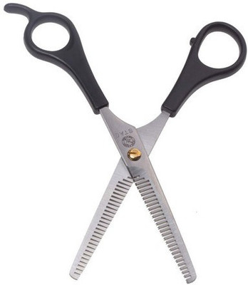 Jakha THINNING SCISSORS SHEARS for Hair Cutting Barber Salon Professional Double Thinning Scissors(Set of 1, Black,Silver)