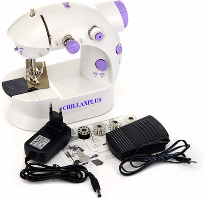 CHILLAXPLUS Portable 4 in 1 with adapter and foot pedal Electric Sewing Machine( Built-in Stitches 45)