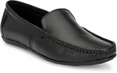 MACTREE Genuine Leather Slip On For Men(Black , 6)