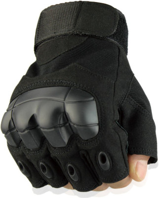 GymWar Half Finger Tactical Gloves Military Army Shooting Hunting Climbing Cycling Gym & Fitness Gloves(Black)
