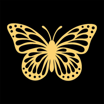 Tanish 4 cm Butter Fly Self Adhesive Sticker(Pack of 2)