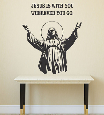 Wallzone 80 cm Jesus Removable Sticker(Pack of 1)