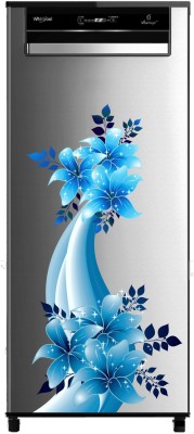 Art Kafe 33 cm Blue Florals & Leaves Fridge Sticker Self Adhesive Sticker(Pack of 1)