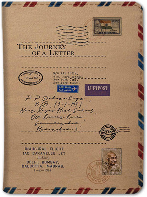 QRIOH Letters Journey Passport Holder Wallet(Brown)