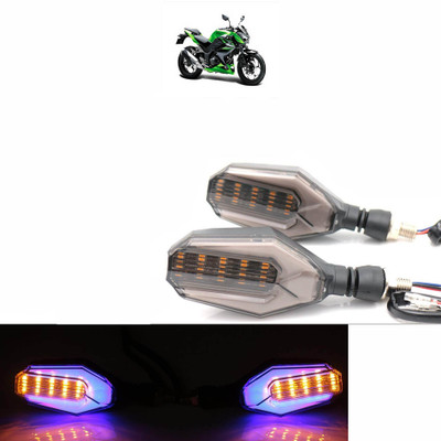 Vagary Side LED Indicator Light for Kawasaki Universal For Bike(Blue, Yellow)