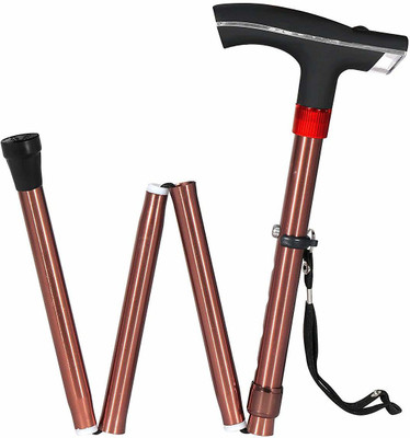 MCP Smart Folding Height Adjustable Walking Stick for Old People with LED Torch Light And SOS Alarm- 1 Leg Walking Stick
