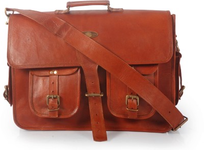 Creative Art And Craft Messenger Briefcase Messenger Bag(Brown, 14 inch)