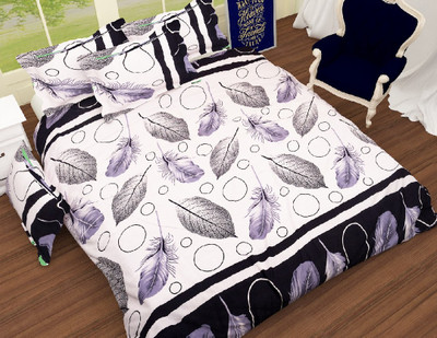 DreamInno Creations 144 TC Microfiber Double Printed Flat Bedsheet(Pack of 1, Multicolor)